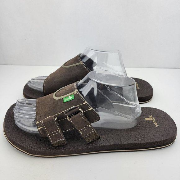 Sanuk Other - Sanuk Mens Size 12 Brown Double Hook Loop Slide Sandals CL0810